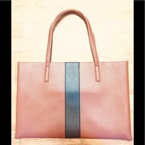 Vince Camuto vegan leather luck tote black brown